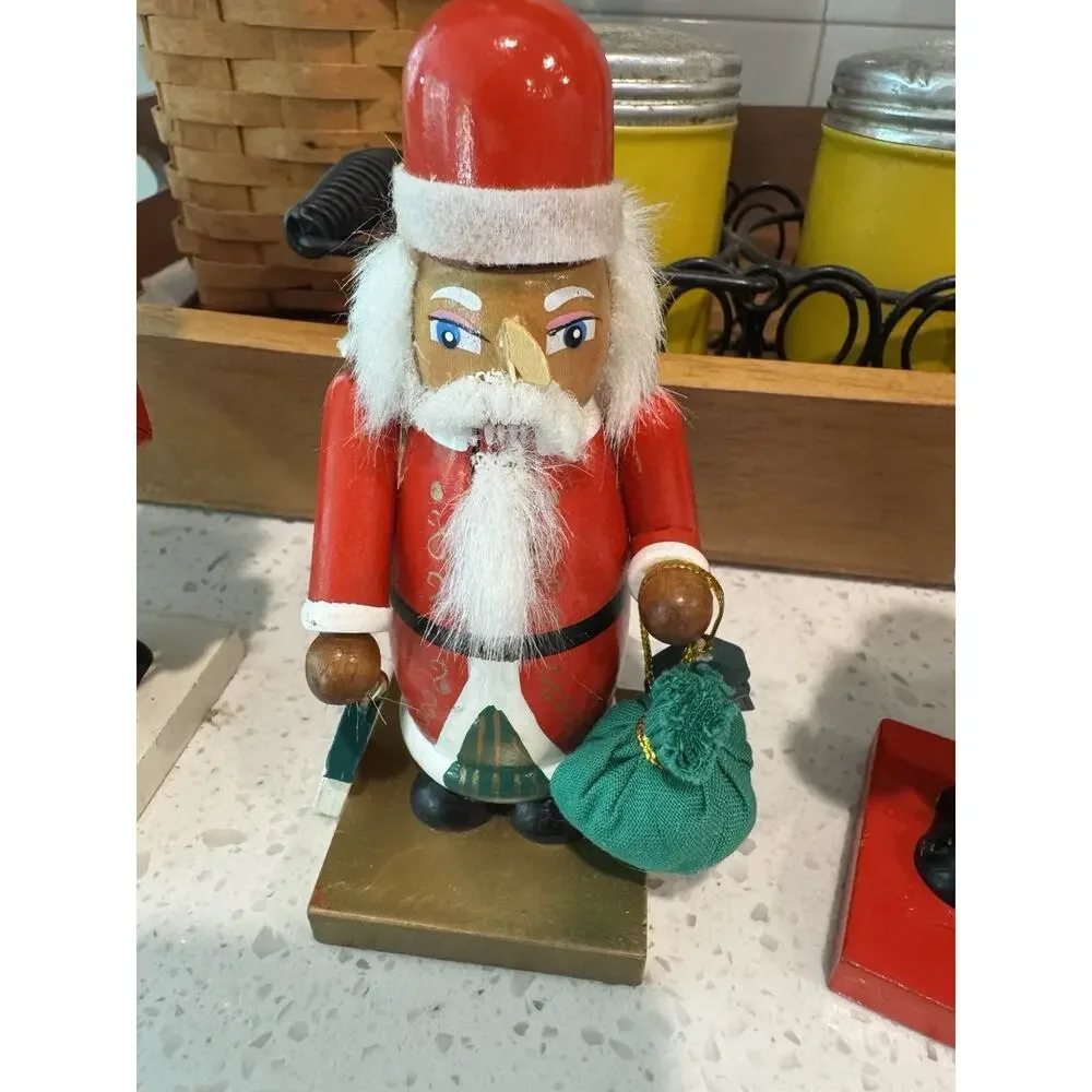 Lot of 4 Vintage 1999 Nutcracker Village Santa Ornaments May Dept Stores